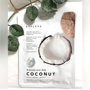 New $5 ea OR 5/$18 SAPLAYA Coconut Moisturizing Hydrating Dry Skin Face Mask